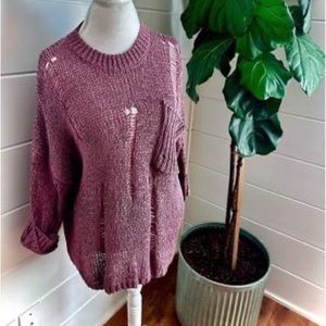 Women’s distressed oversized Knit Boutique Sweater